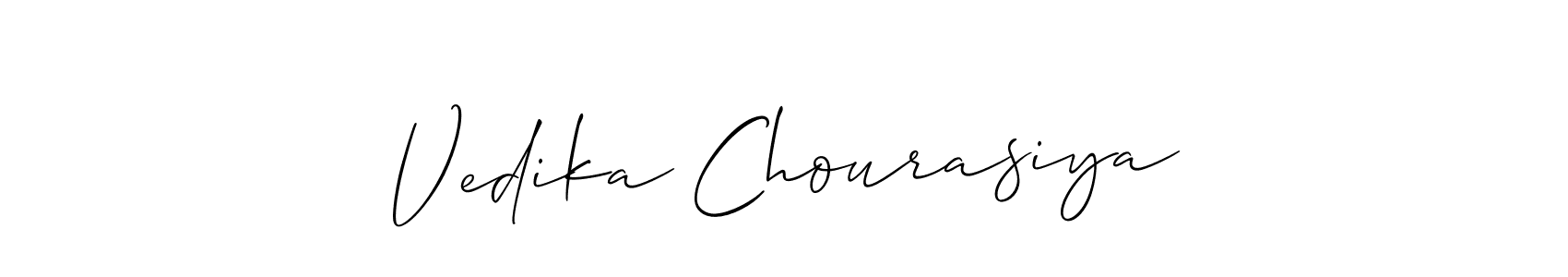 Design your own signature with our free online signature maker. With this signature software, you can create a handwritten (Allison_Script) signature for name Vedika Chourasiya. Vedika Chourasiya signature style 2 images and pictures png