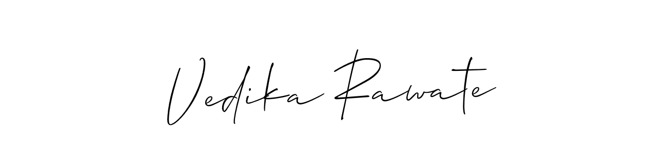 Design your own signature with our free online signature maker. With this signature software, you can create a handwritten (Allison_Script) signature for name Vedika Rawate. Vedika Rawate signature style 2 images and pictures png