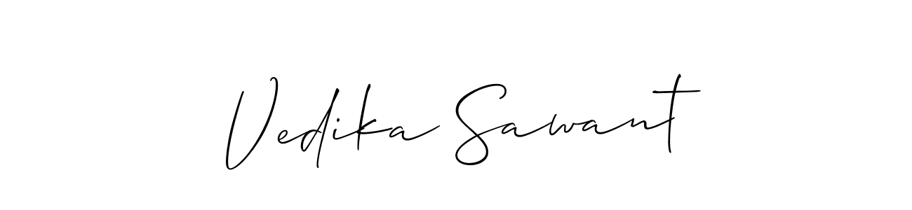 It looks lik you need a new signature style for name Vedika Sawant. Design unique handwritten (Allison_Script) signature with our free signature maker in just a few clicks. Vedika Sawant signature style 2 images and pictures png