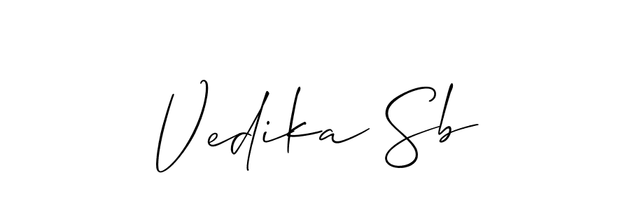 Use a signature maker to create a handwritten signature online. With this signature software, you can design (Allison_Script) your own signature for name Vedika Sb. Vedika Sb signature style 2 images and pictures png