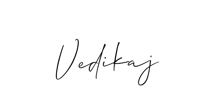 Vedikaj stylish signature style. Best Handwritten Sign (Allison_Script) for my name. Handwritten Signature Collection Ideas for my name Vedikaj. Vedikaj signature style 2 images and pictures png