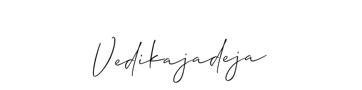 How to make Vedikajadeja signature? Allison_Script is a professional autograph style. Create handwritten signature for Vedikajadeja name. Vedikajadeja signature style 2 images and pictures png