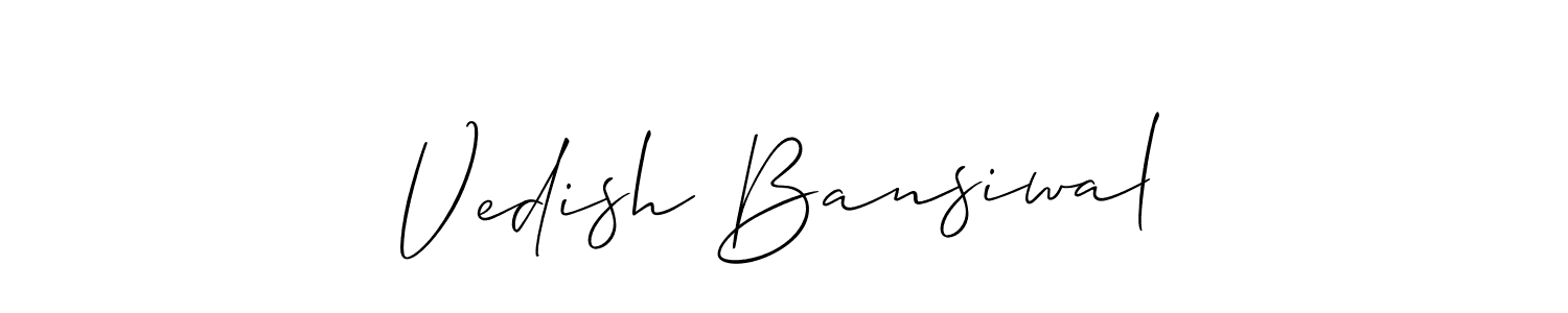 Here are the top 10 professional signature styles for the name Vedish Bansiwal. These are the best autograph styles you can use for your name. Vedish Bansiwal signature style 2 images and pictures png