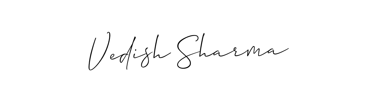 Vedish Sharma stylish signature style. Best Handwritten Sign (Allison_Script) for my name. Handwritten Signature Collection Ideas for my name Vedish Sharma. Vedish Sharma signature style 2 images and pictures png