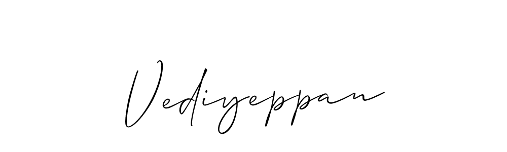 How to make Vediyeppan signature? Allison_Script is a professional autograph style. Create handwritten signature for Vediyeppan name. Vediyeppan signature style 2 images and pictures png