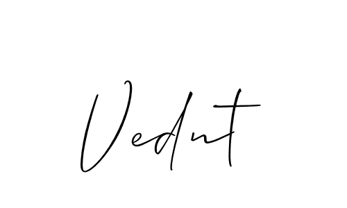 Design your own signature with our free online signature maker. With this signature software, you can create a handwritten (Allison_Script) signature for name Vednt. Vednt signature style 2 images and pictures png