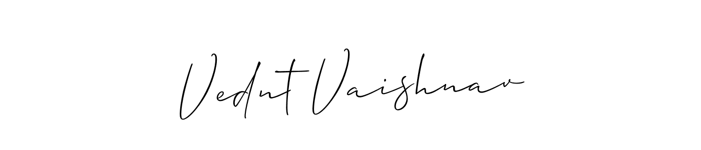 Design your own signature with our free online signature maker. With this signature software, you can create a handwritten (Allison_Script) signature for name Vednt Vaishnav. Vednt Vaishnav signature style 2 images and pictures png