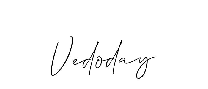 How to Draw Vedoday signature style? Allison_Script is a latest design signature styles for name Vedoday. Vedoday signature style 2 images and pictures png