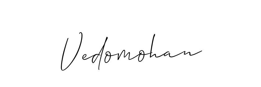 Create a beautiful signature design for name Vedomohan. With this signature (Allison_Script) fonts, you can make a handwritten signature for free. Vedomohan signature style 2 images and pictures png