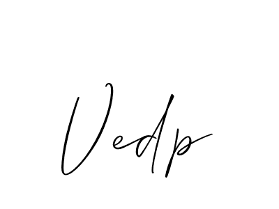 Similarly Allison_Script is the best handwritten signature design. Signature creator online .You can use it as an online autograph creator for name Vedp. Vedp signature style 2 images and pictures png