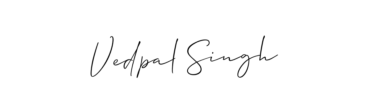 Vedpal Singh stylish signature style. Best Handwritten Sign (Allison_Script) for my name. Handwritten Signature Collection Ideas for my name Vedpal Singh. Vedpal Singh signature style 2 images and pictures png