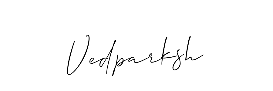 How to make Vedparksh name signature. Use Allison_Script style for creating short signs online. This is the latest handwritten sign. Vedparksh signature style 2 images and pictures png