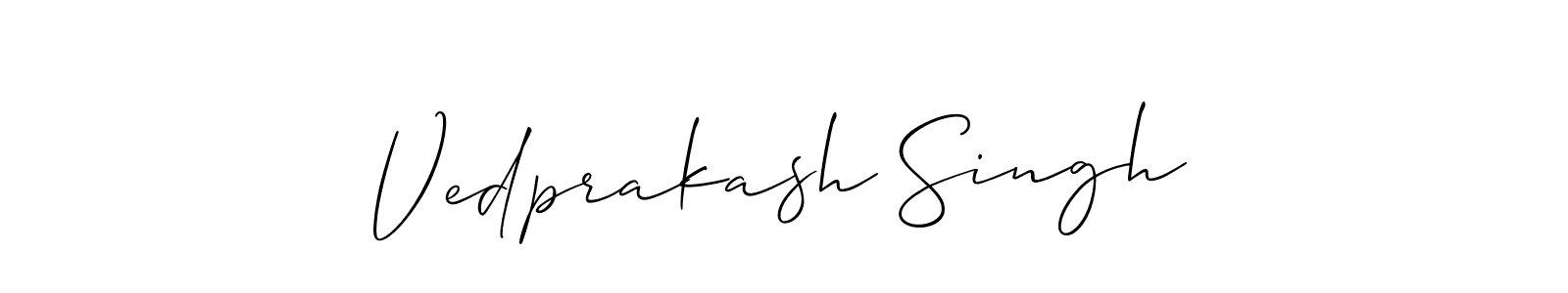 Vedprakash Singh stylish signature style. Best Handwritten Sign (Allison_Script) for my name. Handwritten Signature Collection Ideas for my name Vedprakash Singh. Vedprakash Singh signature style 2 images and pictures png