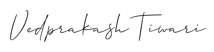 The best way (Allison_Script) to make a short signature is to pick only two or three words in your name. For converting this name Vedprakash Tiwari. Vedprakash Tiwari signature style 2 images and pictures png