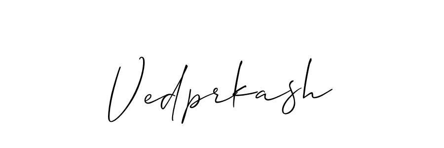 Also we have Vedprkash name is the best signature style. Create professional handwritten signature collection using Allison_Script autograph style. Vedprkash signature style 2 images and pictures png