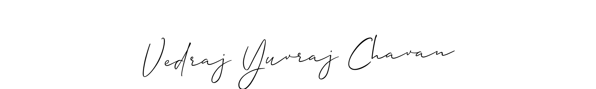 How to make Vedraj Yuvraj Chavan signature? Allison_Script is a professional autograph style. Create handwritten signature for Vedraj Yuvraj Chavan name. Vedraj Yuvraj Chavan signature style 2 images and pictures png
