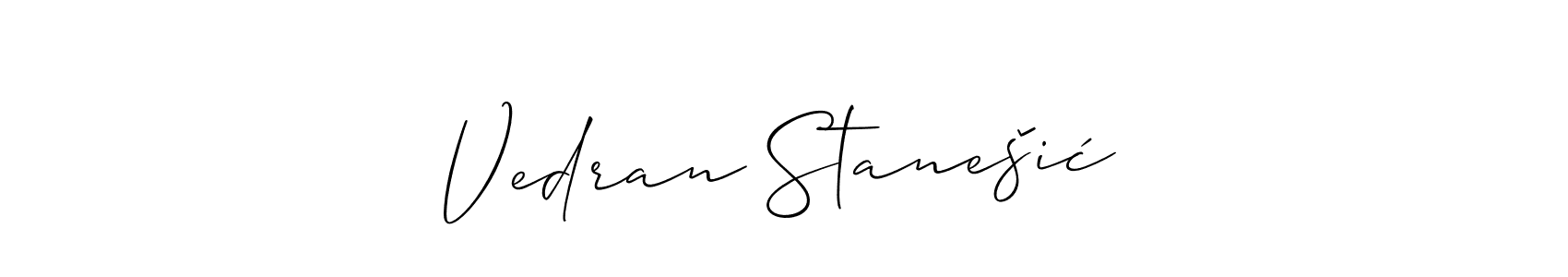 Allison_Script is a professional signature style that is perfect for those who want to add a touch of class to their signature. It is also a great choice for those who want to make their signature more unique. Get Vedran Stanešić name to fancy signature for free. Vedran Stanešić signature style 2 images and pictures png