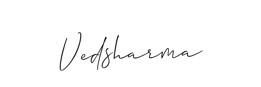 You should practise on your own different ways (Allison_Script) to write your name (Vedsharma) in signature. don't let someone else do it for you. Vedsharma signature style 2 images and pictures png