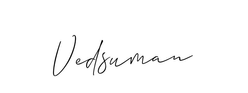 Make a short Vedsuman signature style. Manage your documents anywhere anytime using Allison_Script. Create and add eSignatures, submit forms, share and send files easily. Vedsuman signature style 2 images and pictures png