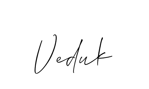 You should practise on your own different ways (Allison_Script) to write your name (Veduk) in signature. don't let someone else do it for you. Veduk signature style 2 images and pictures png