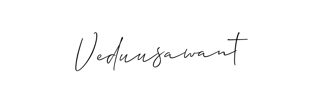 How to make Veduusawant name signature. Use Allison_Script style for creating short signs online. This is the latest handwritten sign. Veduusawant signature style 2 images and pictures png