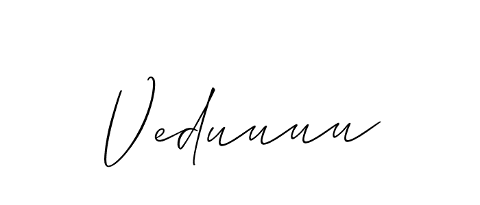 How to make Veduuuu name signature. Use Allison_Script style for creating short signs online. This is the latest handwritten sign. Veduuuu signature style 2 images and pictures png