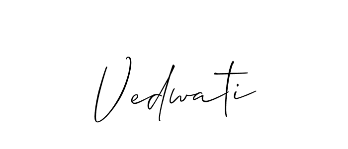 How to Draw Vedwati signature style? Allison_Script is a latest design signature styles for name Vedwati. Vedwati signature style 2 images and pictures png