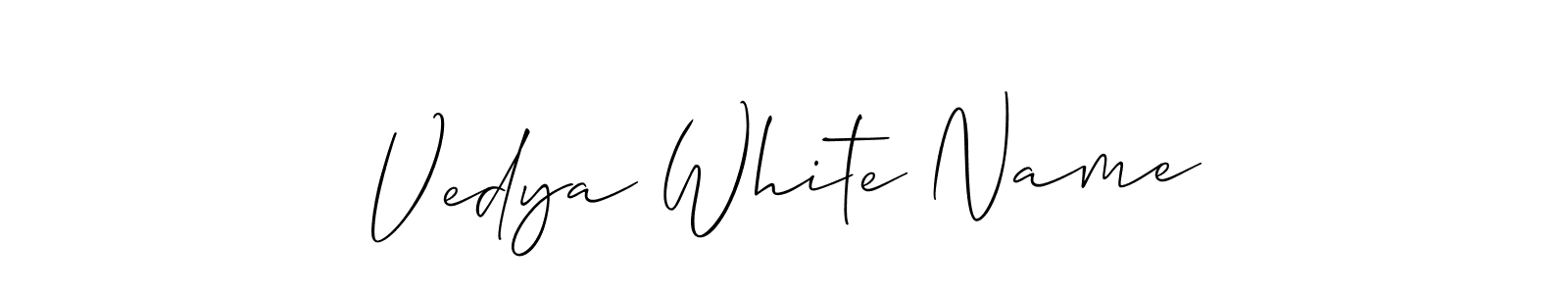 You should practise on your own different ways (Allison_Script) to write your name (Vedya White Name) in signature. don't let someone else do it for you. Vedya White Name signature style 2 images and pictures png