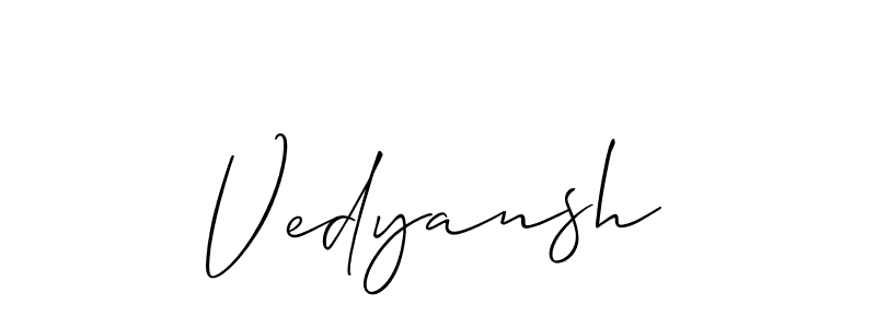 Best and Professional Signature Style for Vedyansh. Allison_Script Best Signature Style Collection. Vedyansh signature style 2 images and pictures png