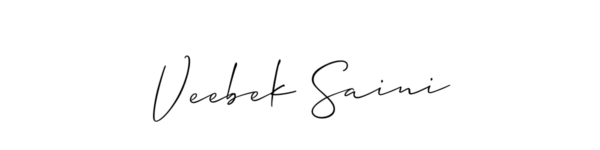 How to make Veebek Saini name signature. Use Allison_Script style for creating short signs online. This is the latest handwritten sign. Veebek Saini signature style 2 images and pictures png