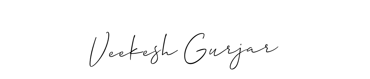 Allison_Script is a professional signature style that is perfect for those who want to add a touch of class to their signature. It is also a great choice for those who want to make their signature more unique. Get Veekesh Gurjar name to fancy signature for free. Veekesh Gurjar signature style 2 images and pictures png