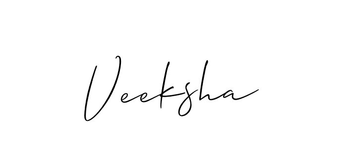 Use a signature maker to create a handwritten signature online. With this signature software, you can design (Allison_Script) your own signature for name Veeksha. Veeksha signature style 2 images and pictures png