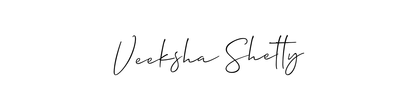 Use a signature maker to create a handwritten signature online. With this signature software, you can design (Allison_Script) your own signature for name Veeksha Shetty. Veeksha Shetty signature style 2 images and pictures png