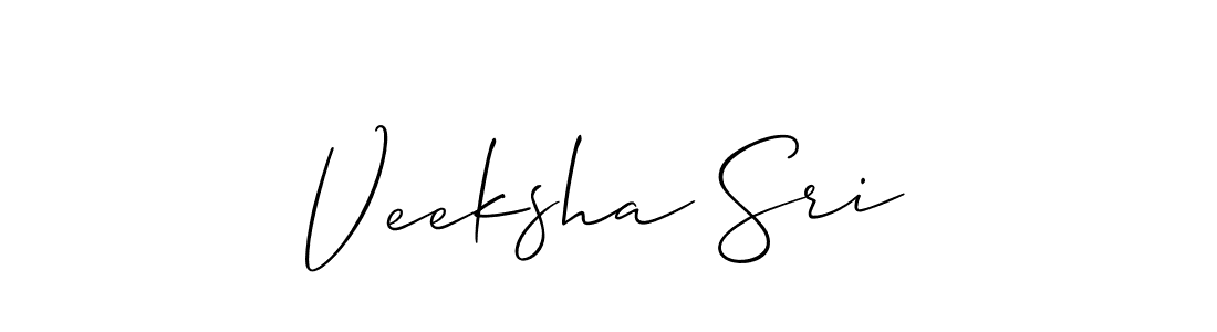 How to make Veeksha Sri name signature. Use Allison_Script style for creating short signs online. This is the latest handwritten sign. Veeksha Sri signature style 2 images and pictures png