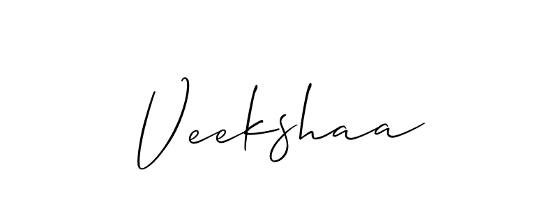 if you are searching for the best signature style for your name Veekshaa. so please give up your signature search. here we have designed multiple signature styles  using Allison_Script. Veekshaa signature style 2 images and pictures png