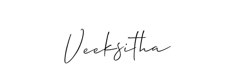 Make a beautiful signature design for name Veeksitha. With this signature (Allison_Script) style, you can create a handwritten signature for free. Veeksitha signature style 2 images and pictures png