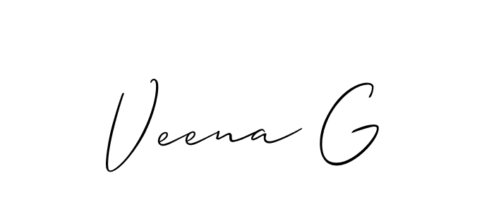 Similarly Allison_Script is the best handwritten signature design. Signature creator online .You can use it as an online autograph creator for name Veena G. Veena G signature style 2 images and pictures png
