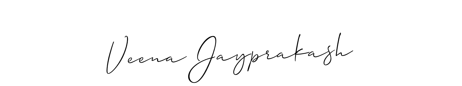 Veena Jayprakash stylish signature style. Best Handwritten Sign (Allison_Script) for my name. Handwritten Signature Collection Ideas for my name Veena Jayprakash. Veena Jayprakash signature style 2 images and pictures png