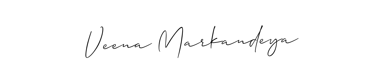 How to make Veena Markandeya name signature. Use Allison_Script style for creating short signs online. This is the latest handwritten sign. Veena Markandeya signature style 2 images and pictures png