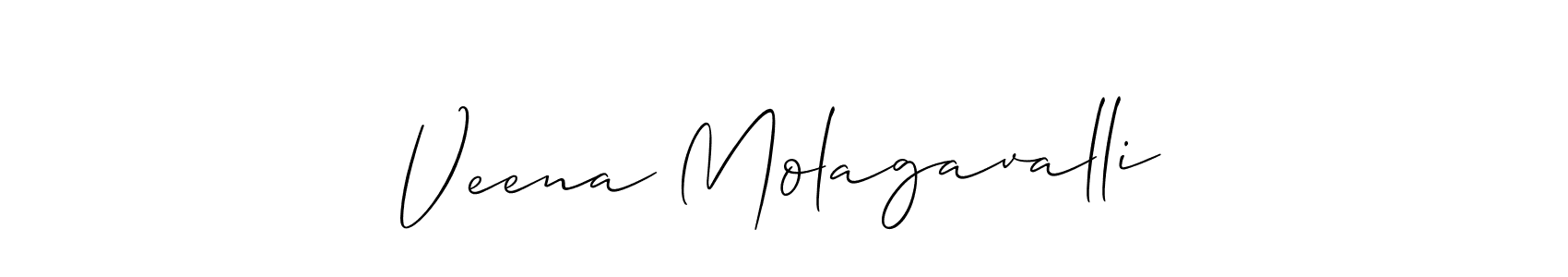 Use a signature maker to create a handwritten signature online. With this signature software, you can design (Allison_Script) your own signature for name Veena Molagavalli. Veena Molagavalli signature style 2 images and pictures png