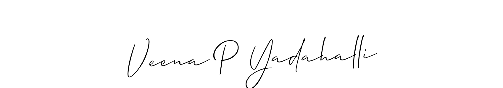 Create a beautiful signature design for name Veena P Yadahalli. With this signature (Allison_Script) fonts, you can make a handwritten signature for free. Veena P Yadahalli signature style 2 images and pictures png