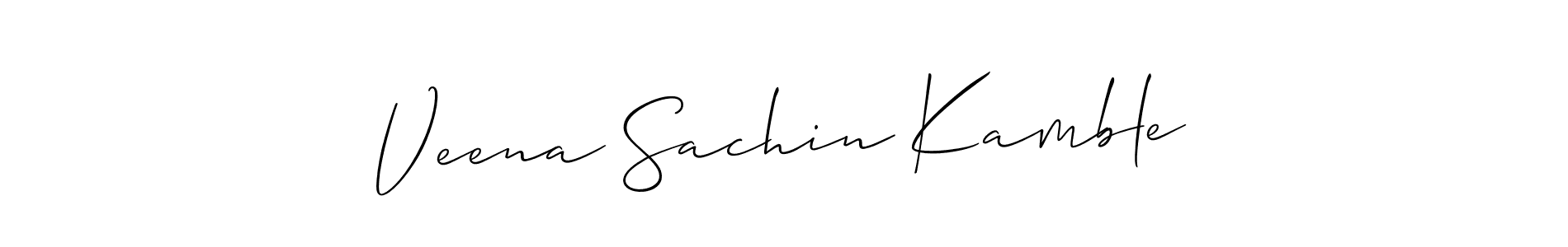 How to Draw Veena Sachin Kamble signature style? Allison_Script is a latest design signature styles for name Veena Sachin Kamble. Veena Sachin Kamble signature style 2 images and pictures png