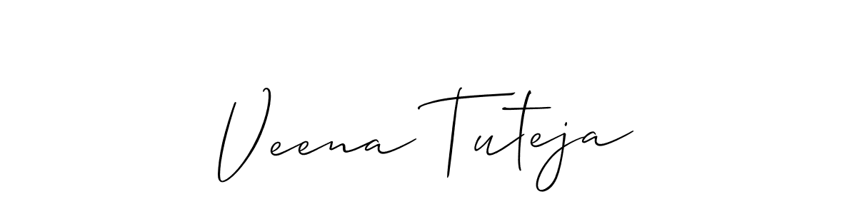 Also You can easily find your signature by using the search form. We will create Veena Tuteja name handwritten signature images for you free of cost using Allison_Script sign style. Veena Tuteja signature style 2 images and pictures png