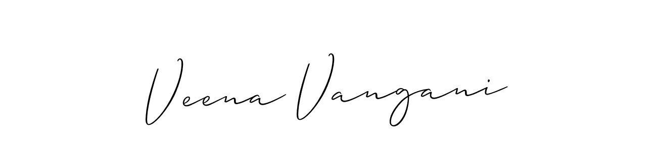 You should practise on your own different ways (Allison_Script) to write your name (Veena Vangani) in signature. don't let someone else do it for you. Veena Vangani signature style 2 images and pictures png