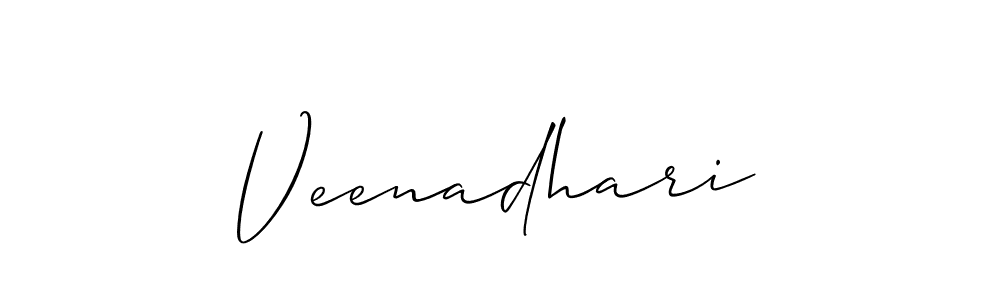 Veenadhari stylish signature style. Best Handwritten Sign (Allison_Script) for my name. Handwritten Signature Collection Ideas for my name Veenadhari. Veenadhari signature style 2 images and pictures png