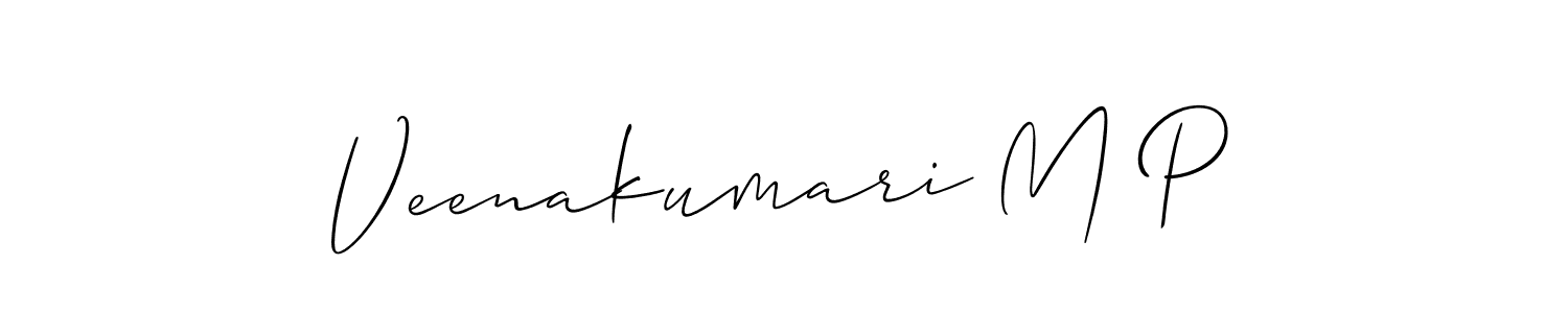 How to Draw Veenakumari M P signature style? Allison_Script is a latest design signature styles for name Veenakumari M P. Veenakumari M P signature style 2 images and pictures png