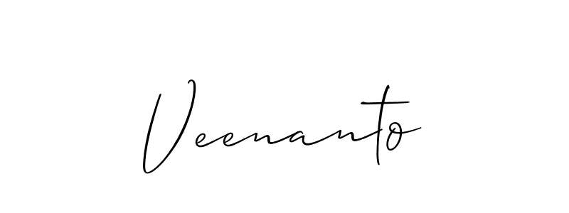 How to make Veenanto name signature. Use Allison_Script style for creating short signs online. This is the latest handwritten sign. Veenanto signature style 2 images and pictures png