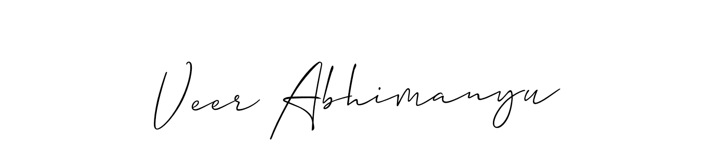 Create a beautiful signature design for name Veer Abhimanyu. With this signature (Allison_Script) fonts, you can make a handwritten signature for free. Veer Abhimanyu signature style 2 images and pictures png