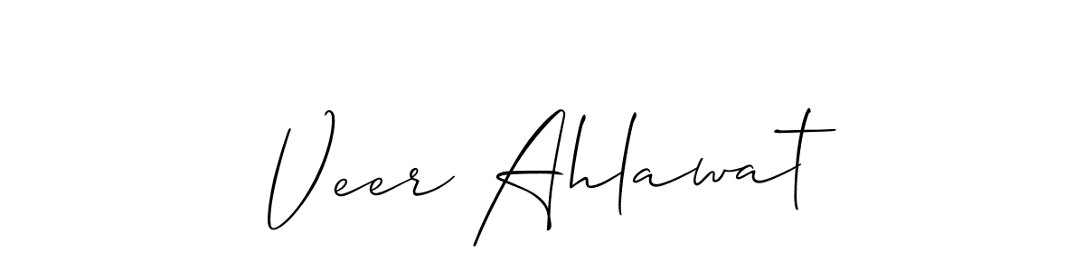 How to make Veer Ahlawat name signature. Use Allison_Script style for creating short signs online. This is the latest handwritten sign. Veer Ahlawat signature style 2 images and pictures png