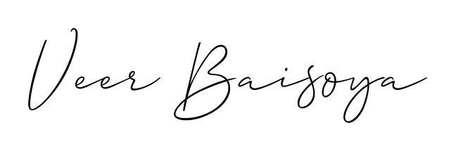 A modern signature idea for name Veer Baisoya using Allison_Script font. Clean strokes and elegant curves make it stand out instantly. Veer Baisoya signature style 2 images and pictures png